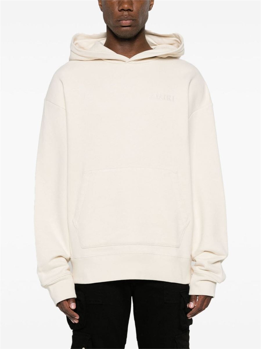 LOGO-EMBROIDERED COTTON HOODIE AMIRI