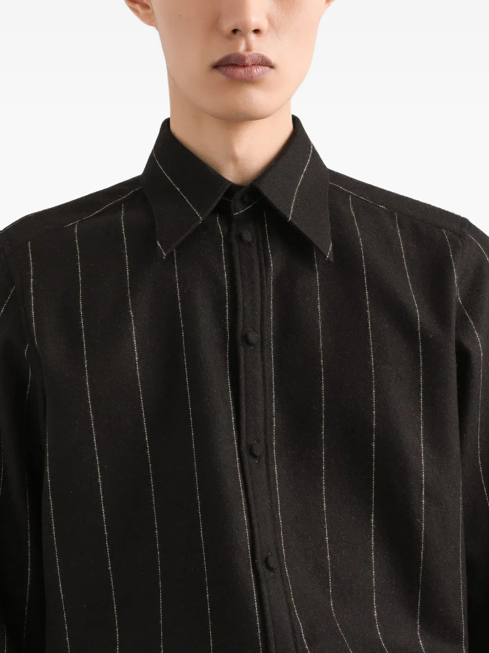 Pinstripe long-sleeved shirt