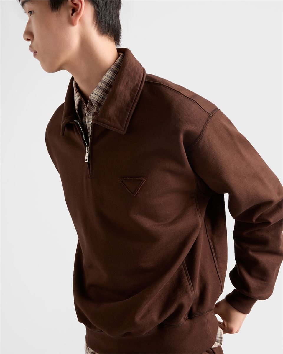 cotton fleece polo shirt-PRADA-Verso