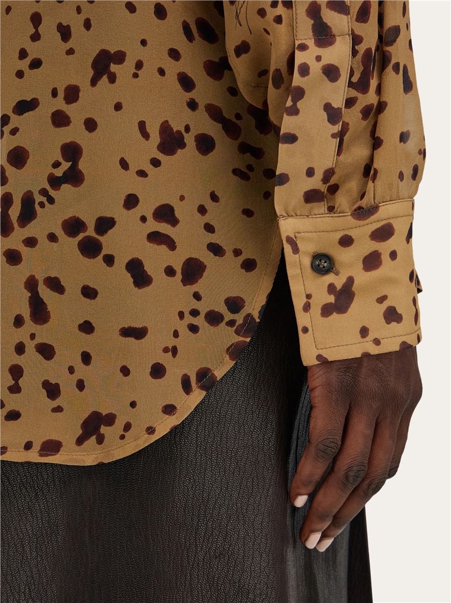 Orchid print georgette blouse