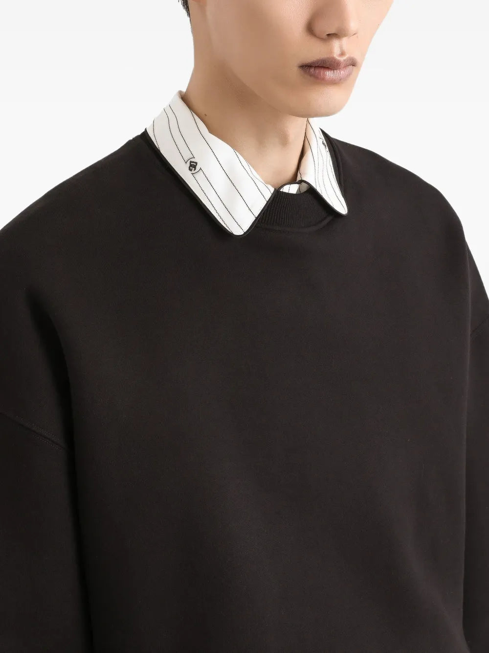 Cropped long-sleeve sweatshirt
