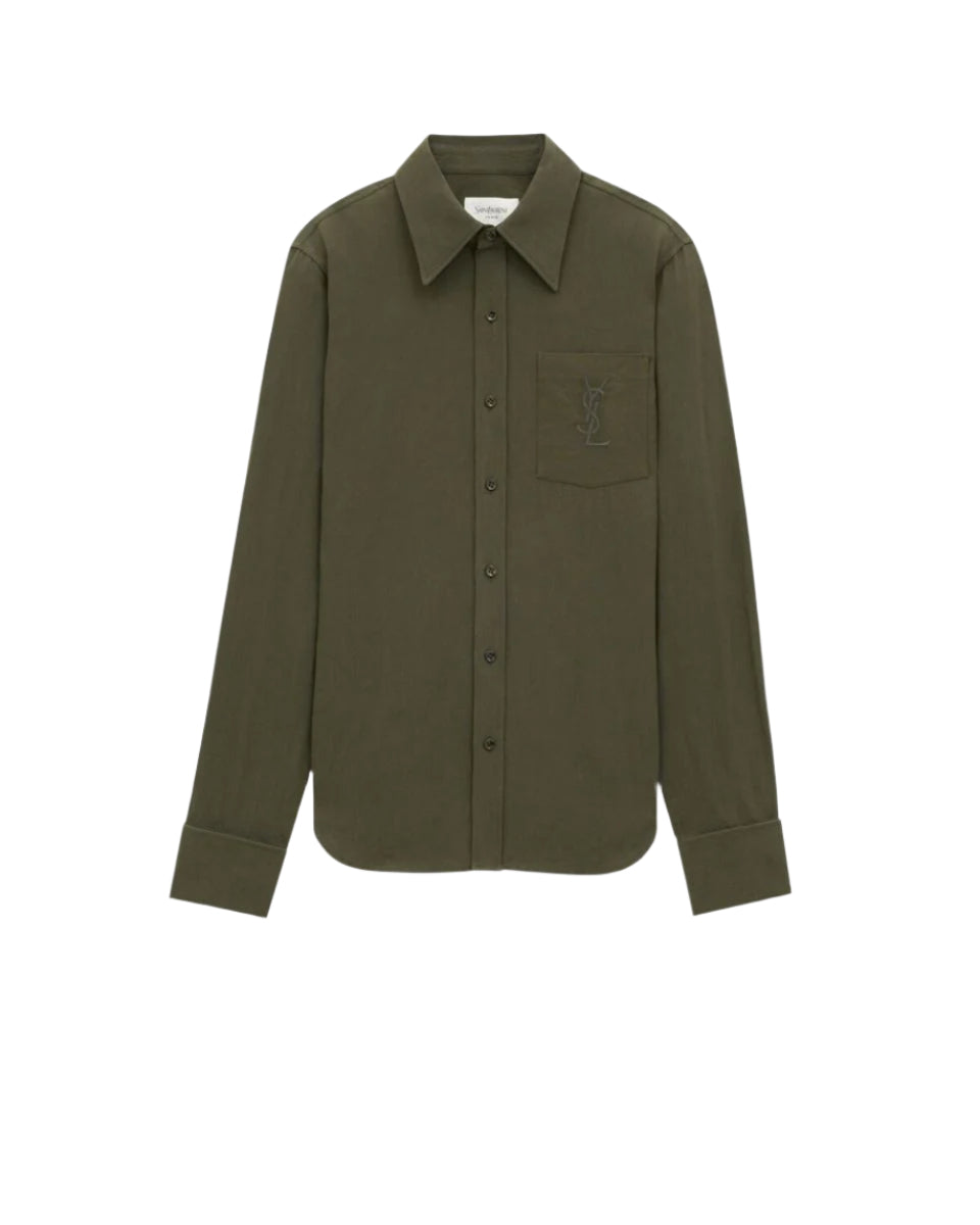 CASSANDRE SHIRT IN LINEN AND COTTON - SAINT LAURENT - Verso