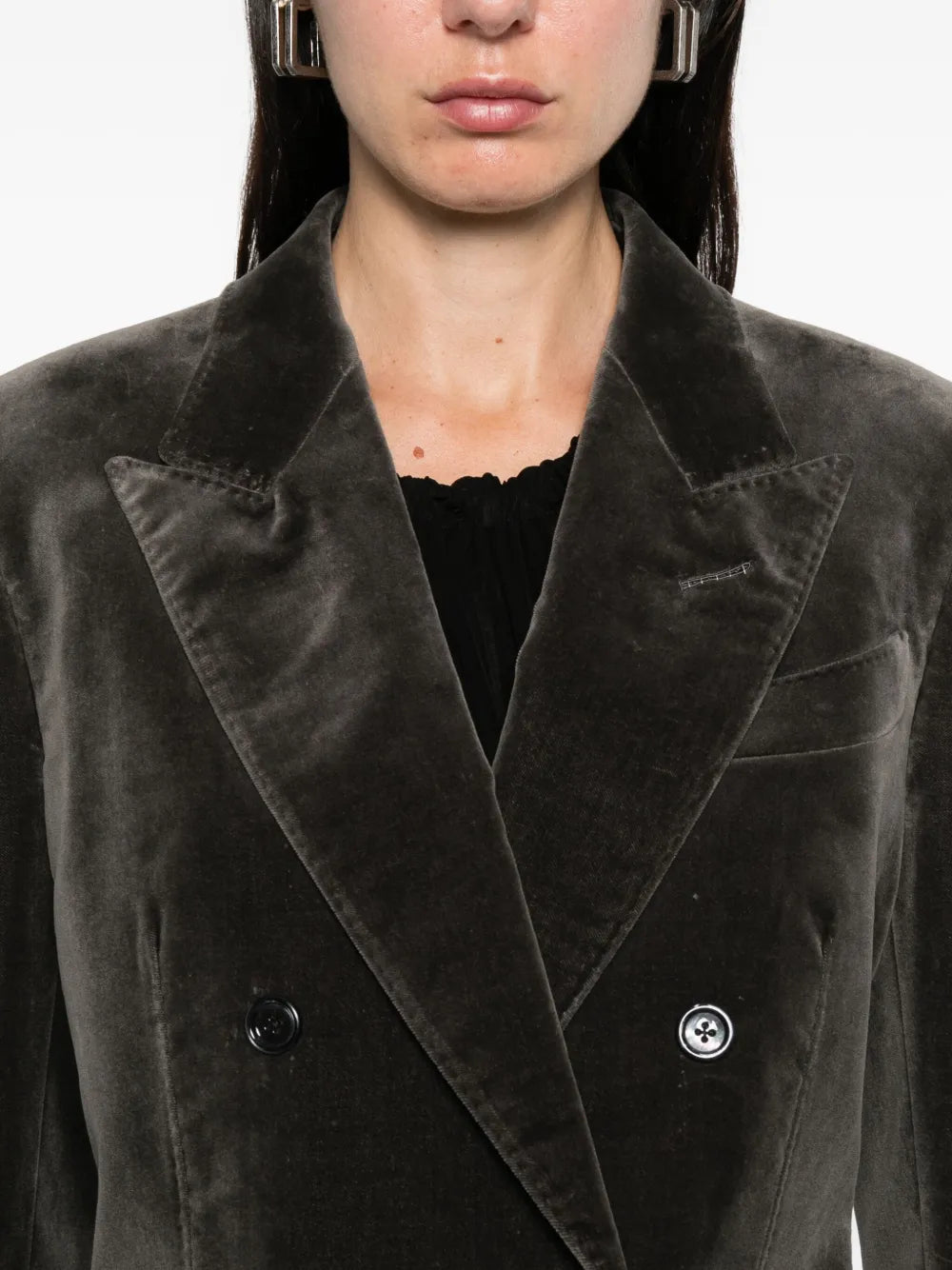 Double-breasted velvet jacket