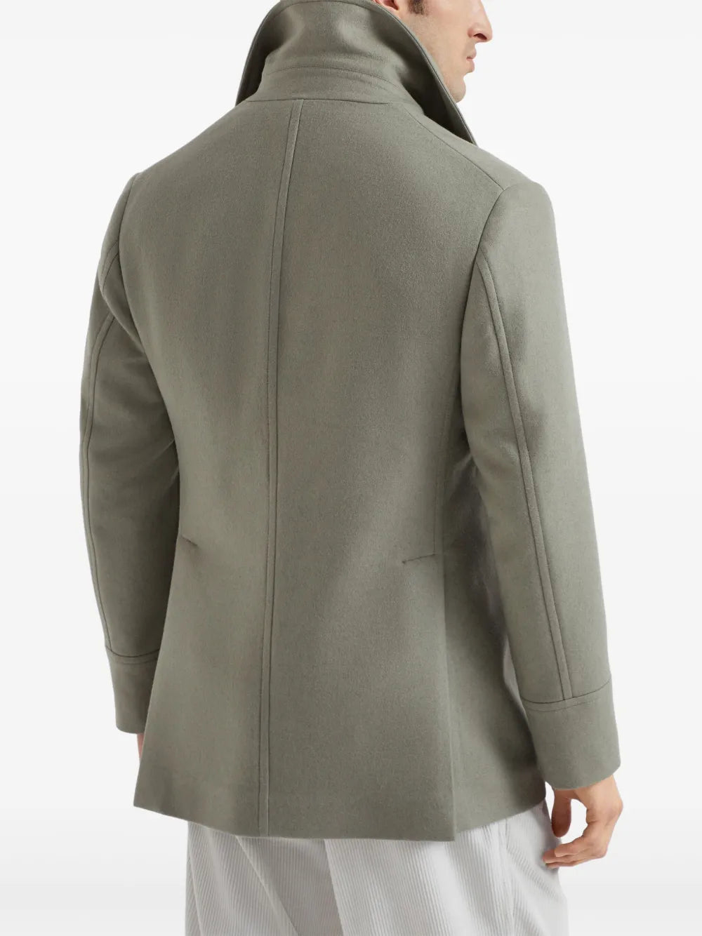 Double-breasted wool coat-BRUNELLO CUCINELLI-Verso