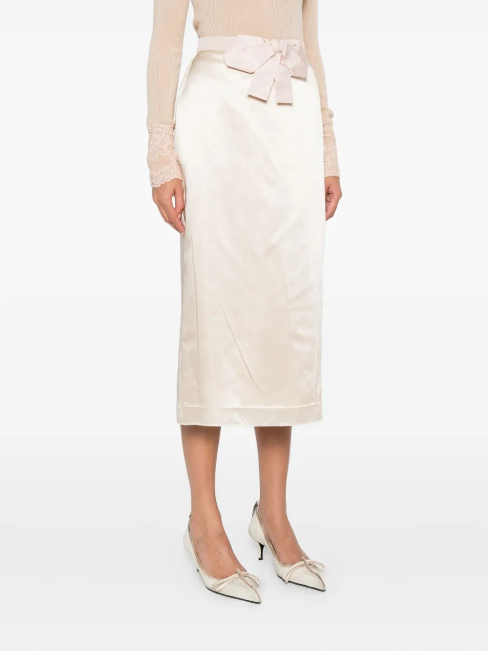 Garavani Bow-detail Silk Skirt