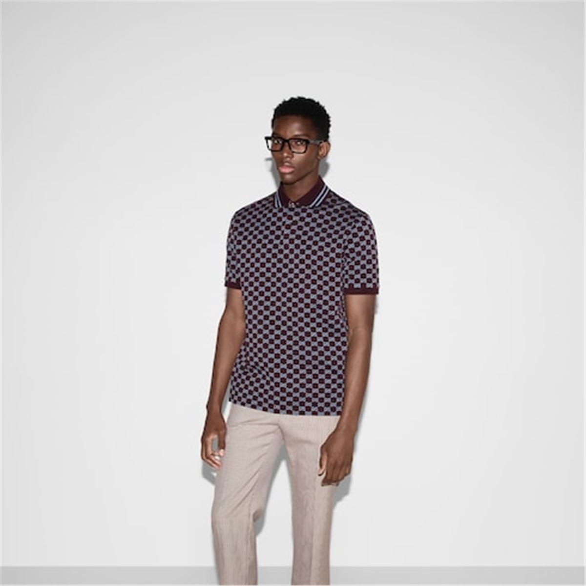 GG COTTON PIQUET JACQUARD POLO SHIRT - GUCCI - Verso