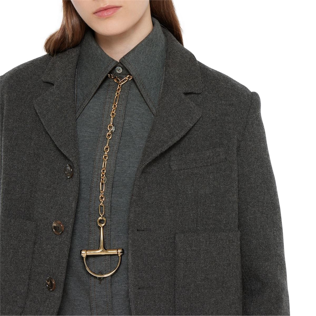 Heavy wool flannel jacket-GUCCI-Verso