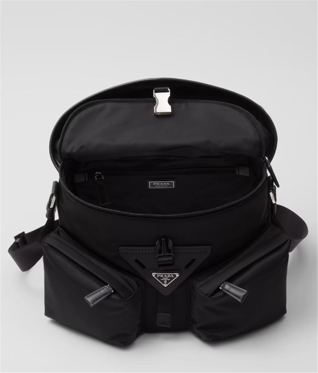 RE-NYLON AND LEATHER SHOULDER BAG - PRADA - Verso