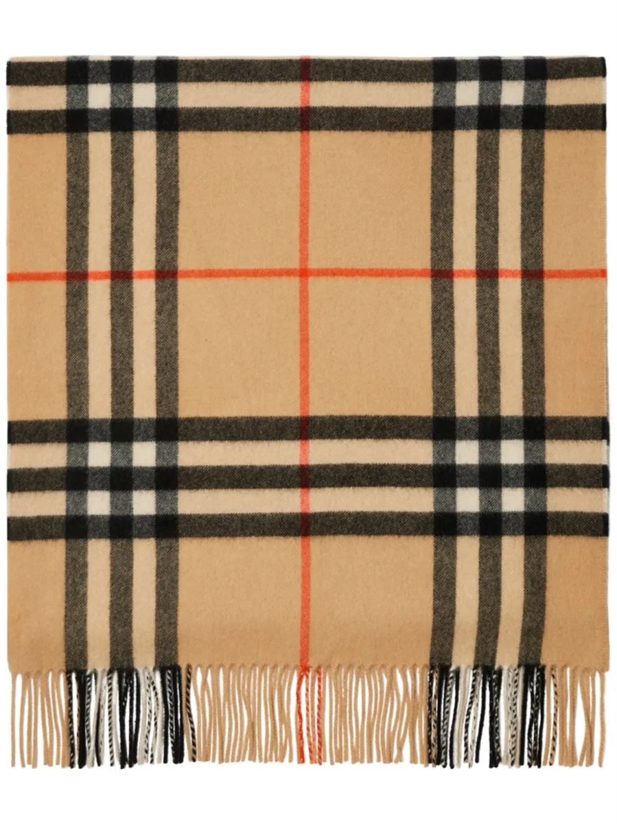 Wide check cashmere scarf-BURBERRY-Verso