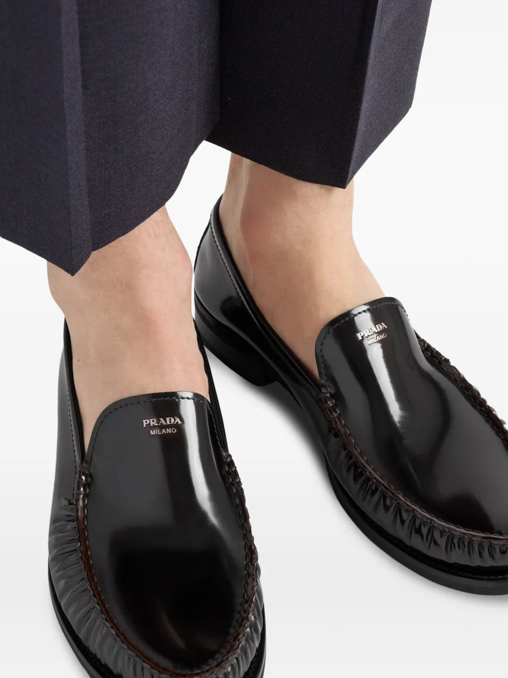 Prada leather loafers