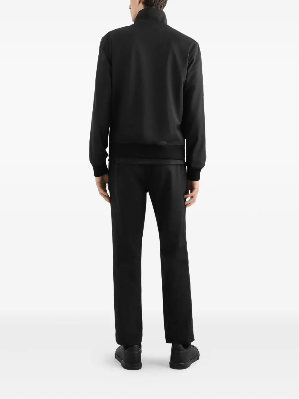 Logo-patch zip-up bomber jacket