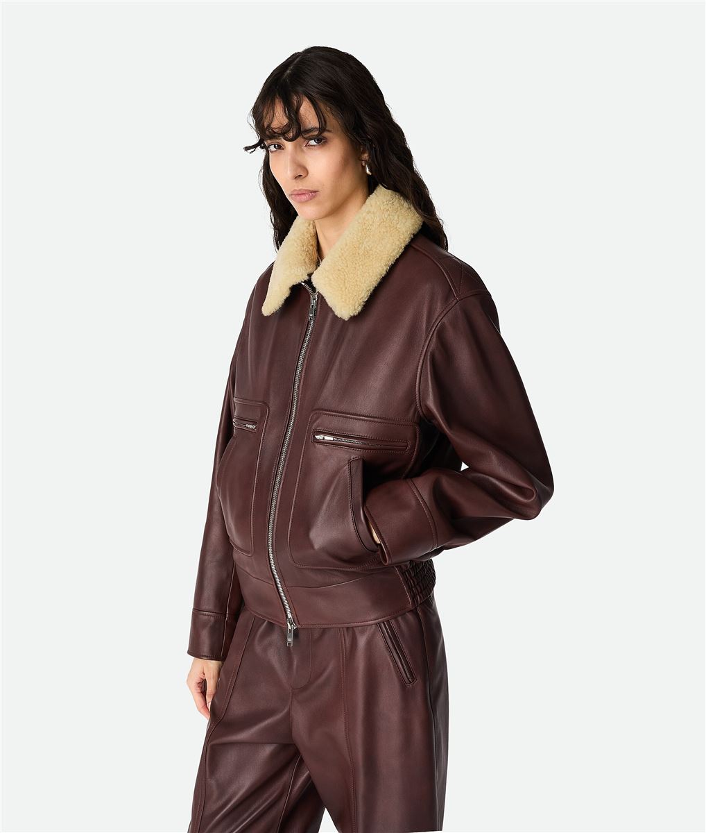 Padded leather blouson-BOTTEGA VENETA-Verso