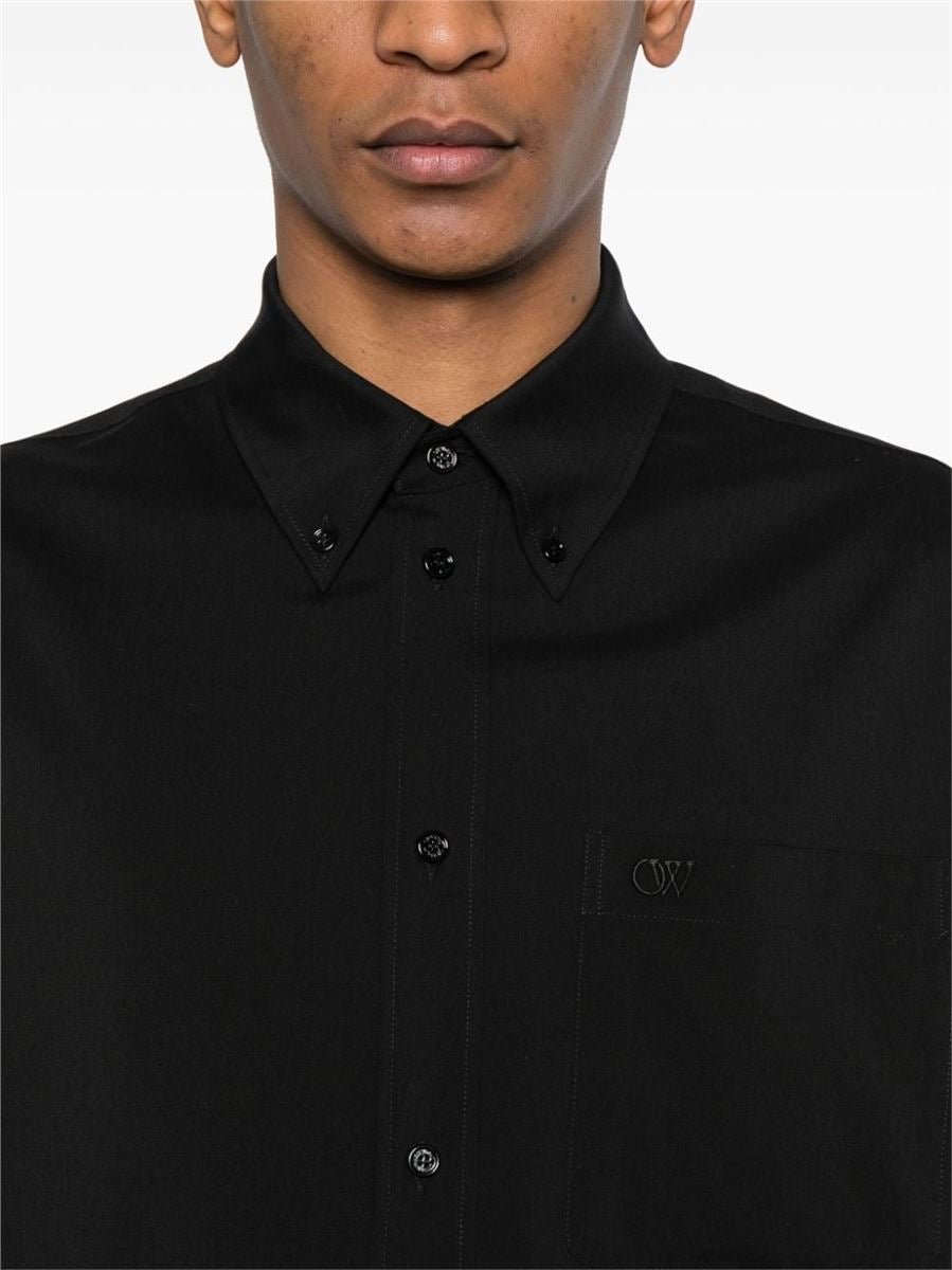 MONOGRAM-EMBROIDERED COTTON SHIRT OFF-WHITE