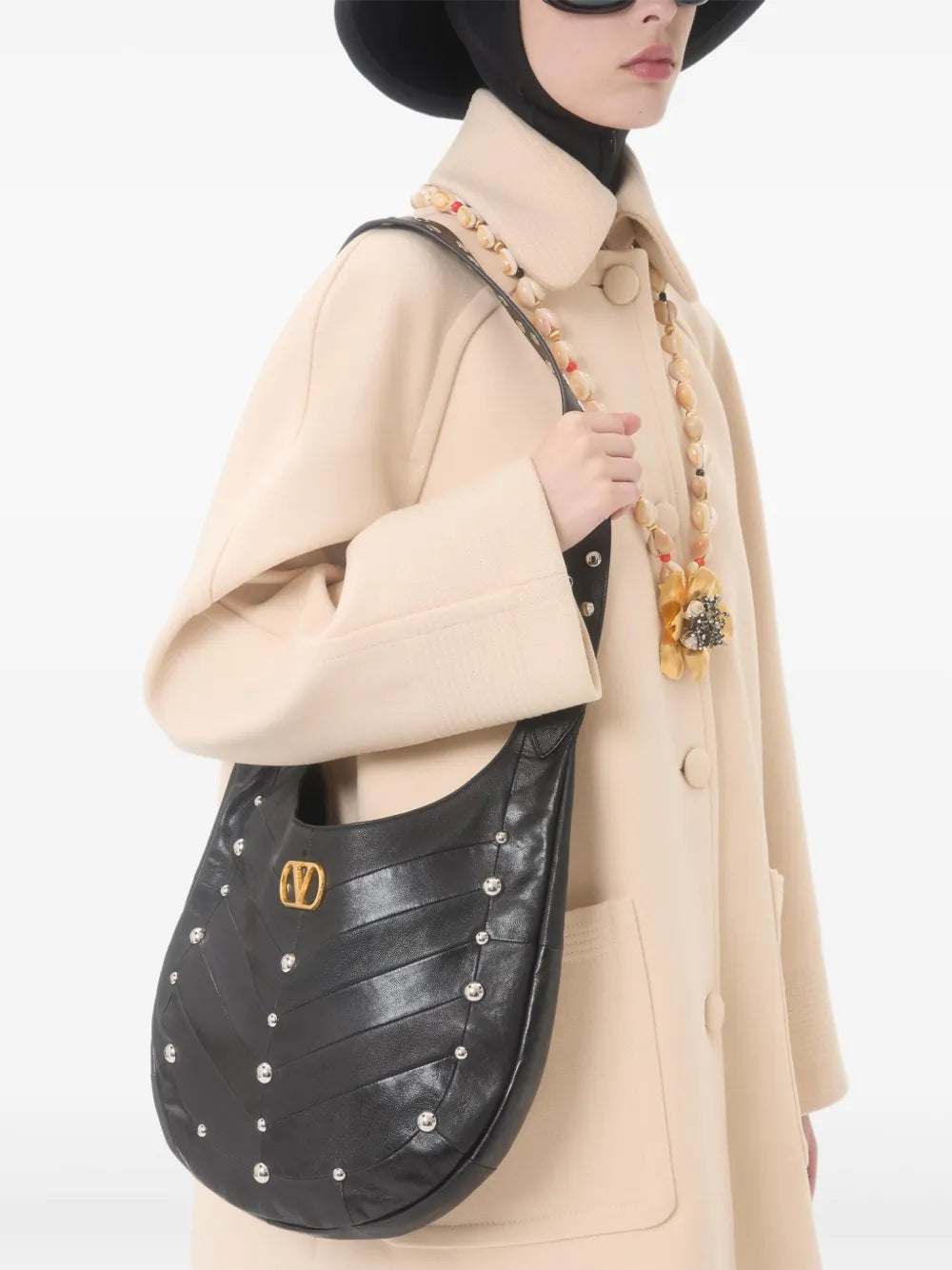 Garavani v-detail wool peacoat-VALENTINO-Verso