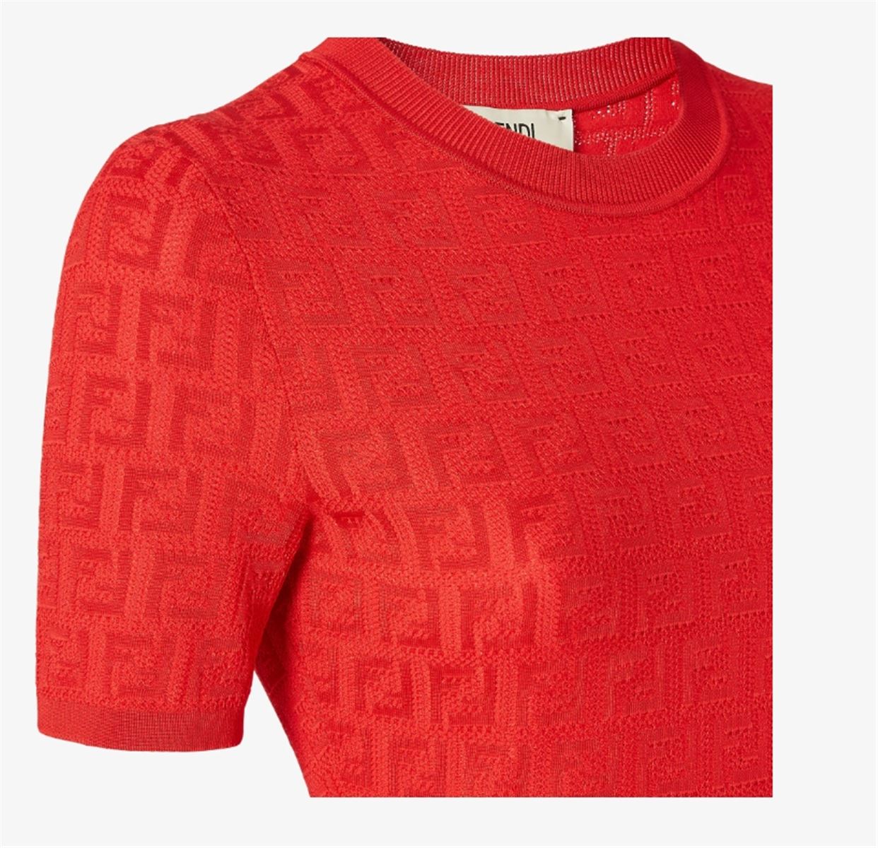RED FF COTTON AND VISCOSE DRESS