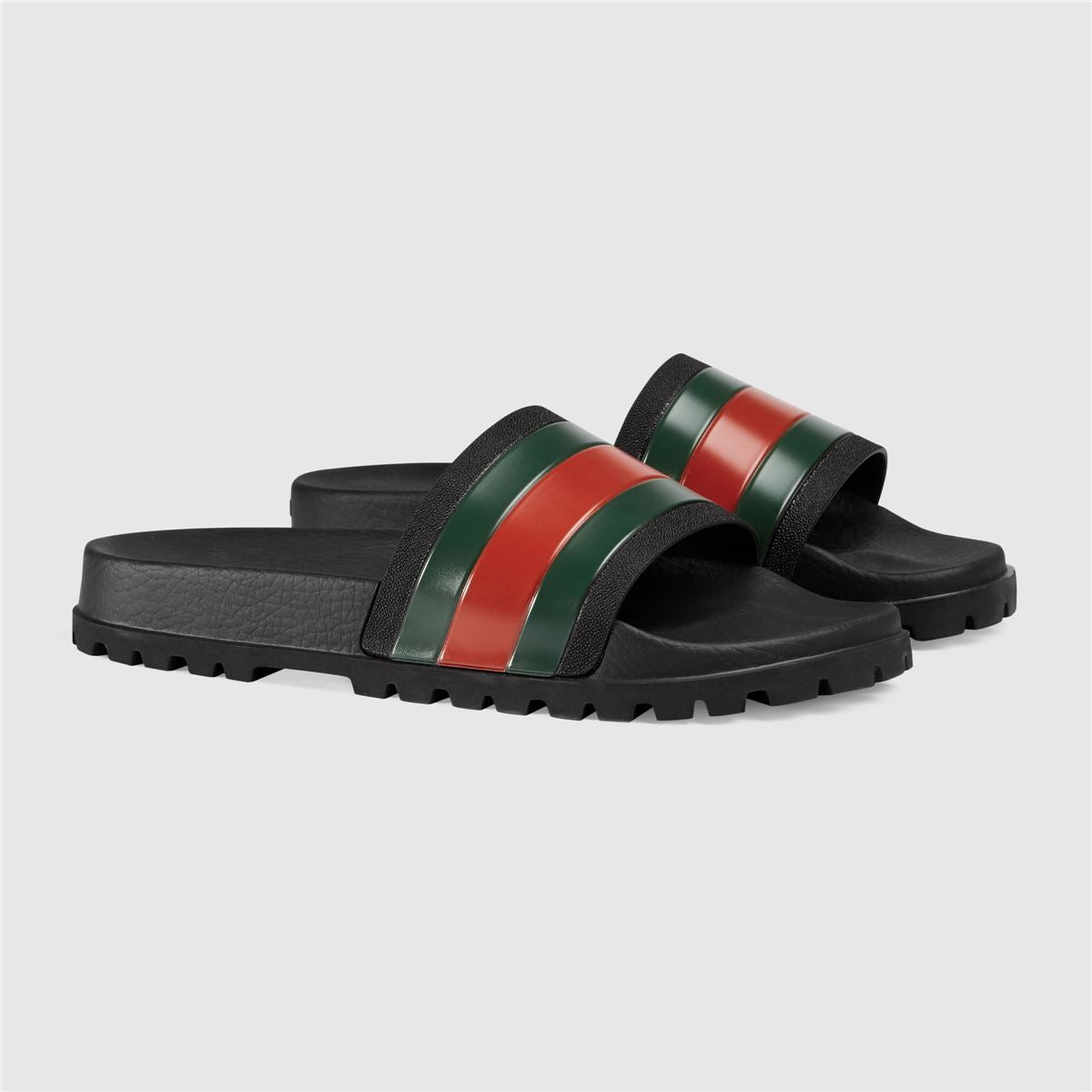 Men's slide sandal with web-GUCCI-Verso