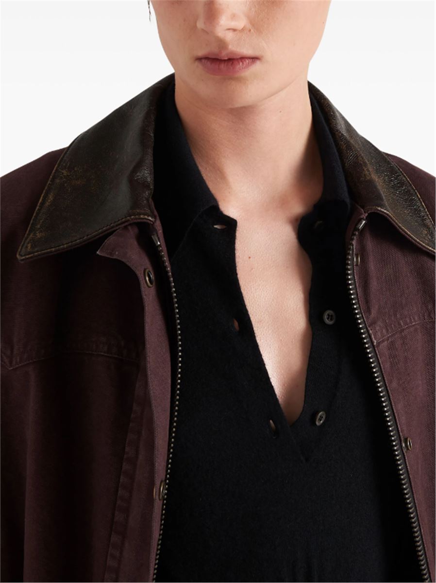 LONG-SLEEVE CASHMERE POLO SHIRT PRADA