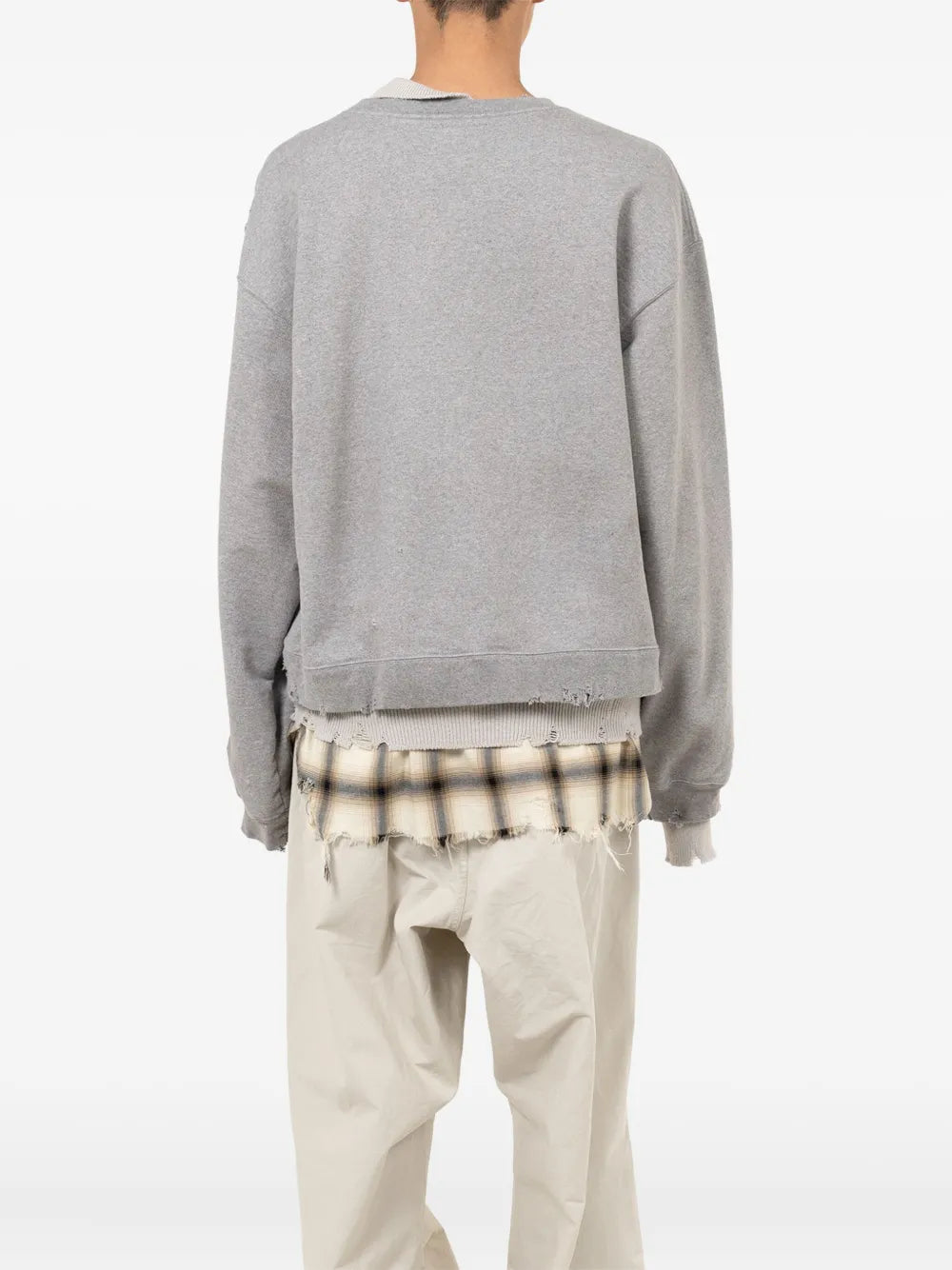 Layered frayed sweatshirt