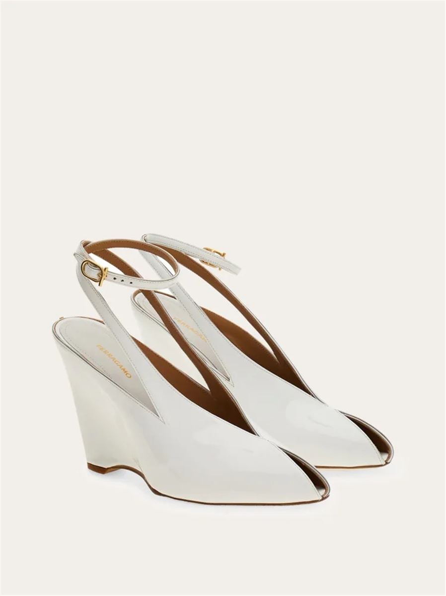 Peep toe wedge sandal