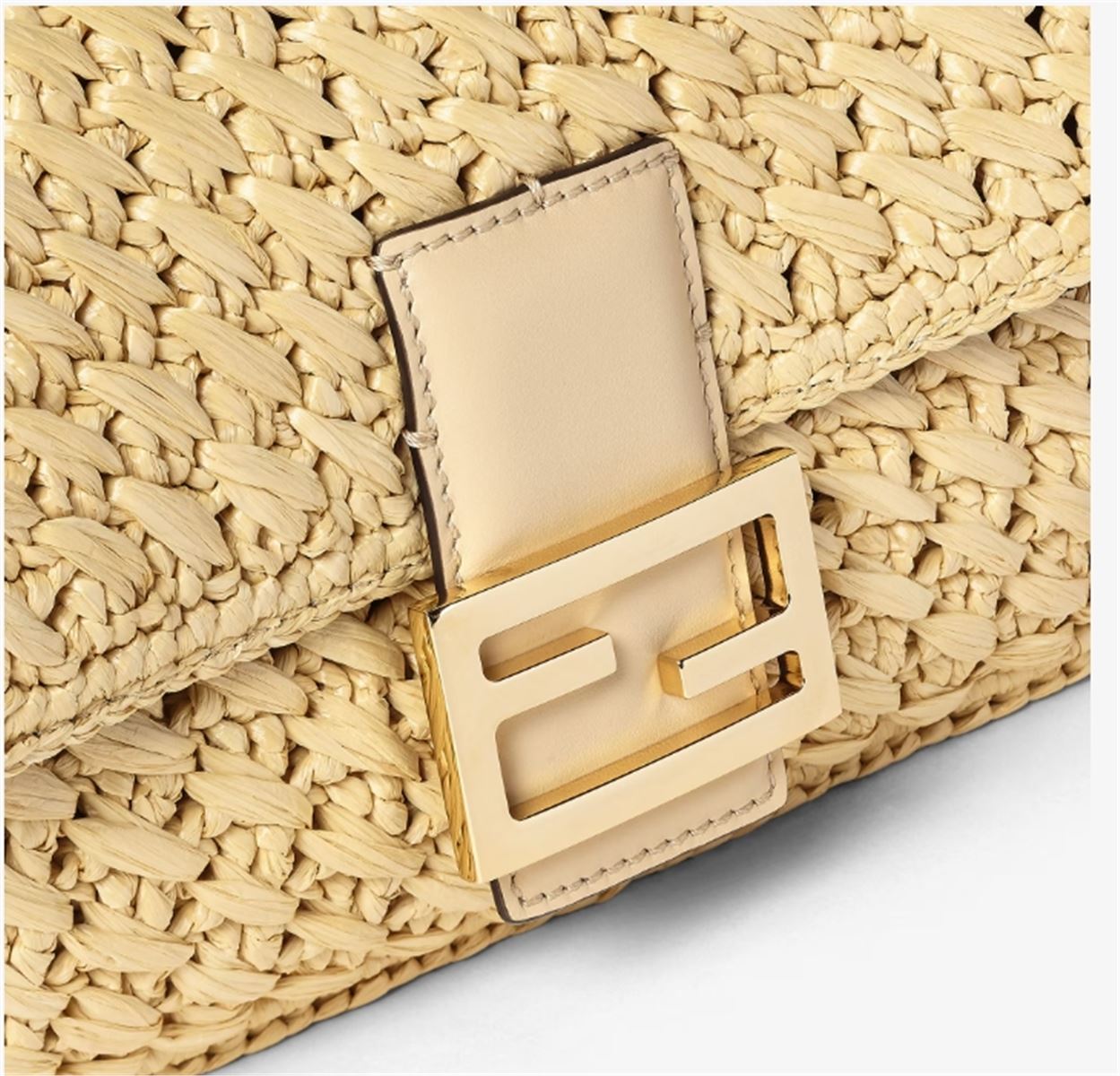 BAGUETTE BEIGE VISCOSE FIBRE CROCHET BAG-FENDI-Verso