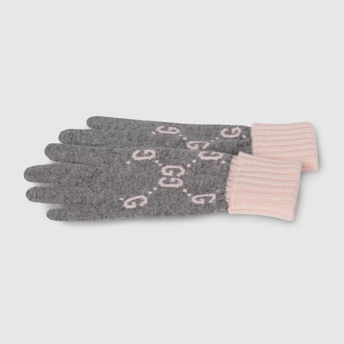 Gg cashmere jacquard gloves