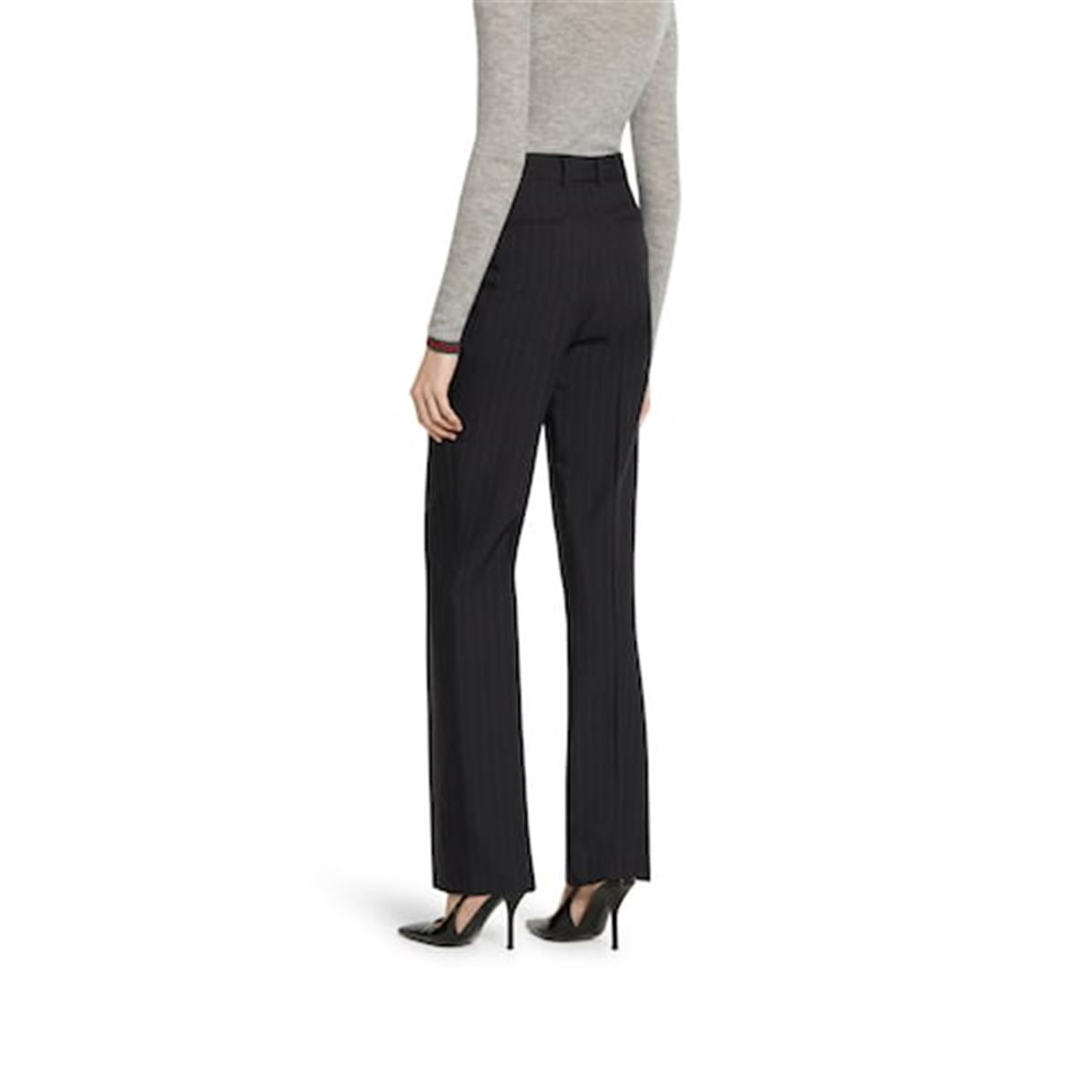 Pinstripe gucci wool jacquard pants-GUCCI-Verso
