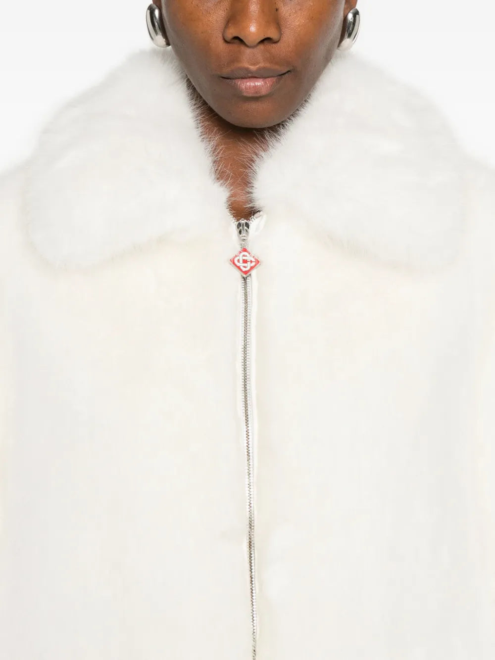 Zip-up faux-fur jacket