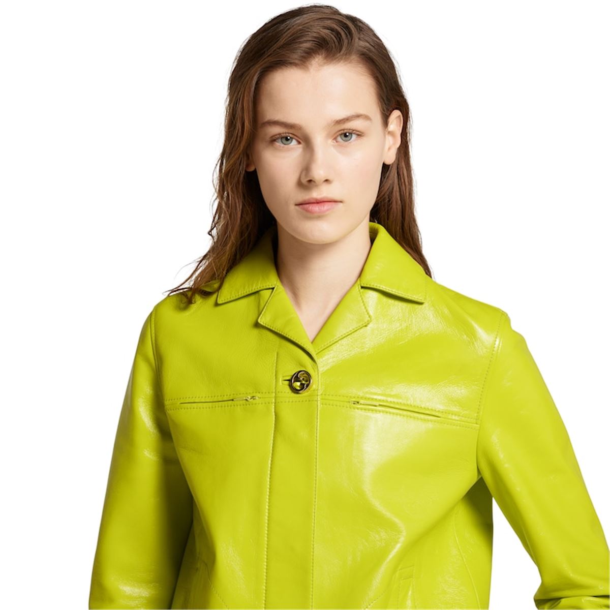 SHINY LEATHER BOXY JACKET - GUCCI - Verso