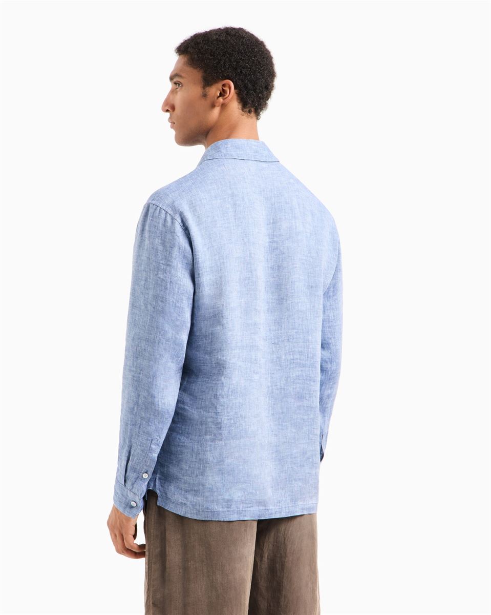 polo shirt in pure linen canvas