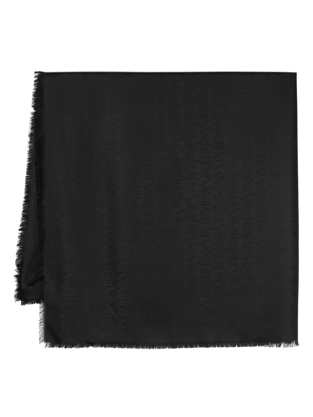 Logo-jacquard fringed scarf