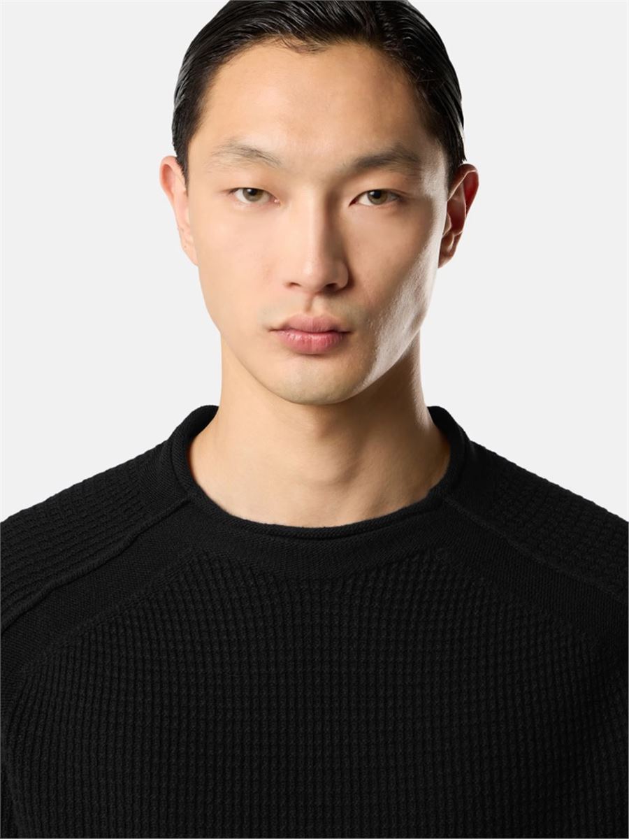 Mock neck jumper with raglan sleeves and ribbed trims