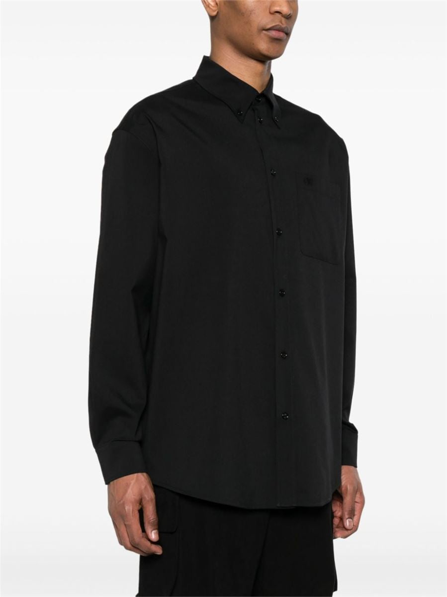 MONOGRAM-EMBROIDERED COTTON SHIRT OFF-WHITE