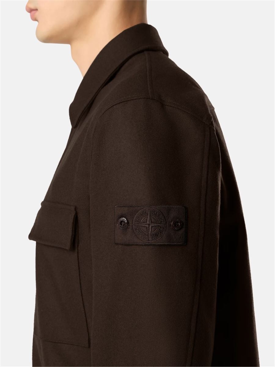 Comfort-fit overshirt with chest pocket and nylon lining