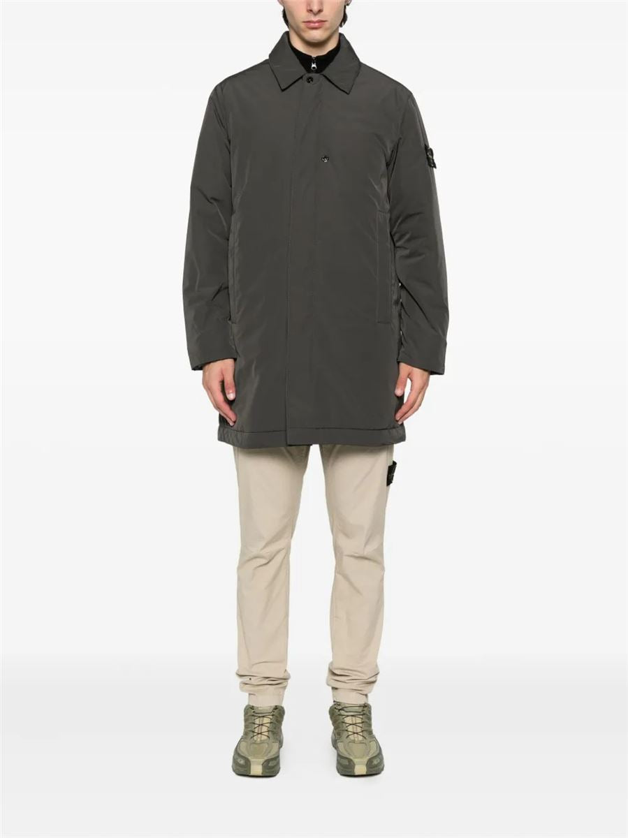 Padded car coat with anti-drop and snap pockets-STONE ISLAND-Verso