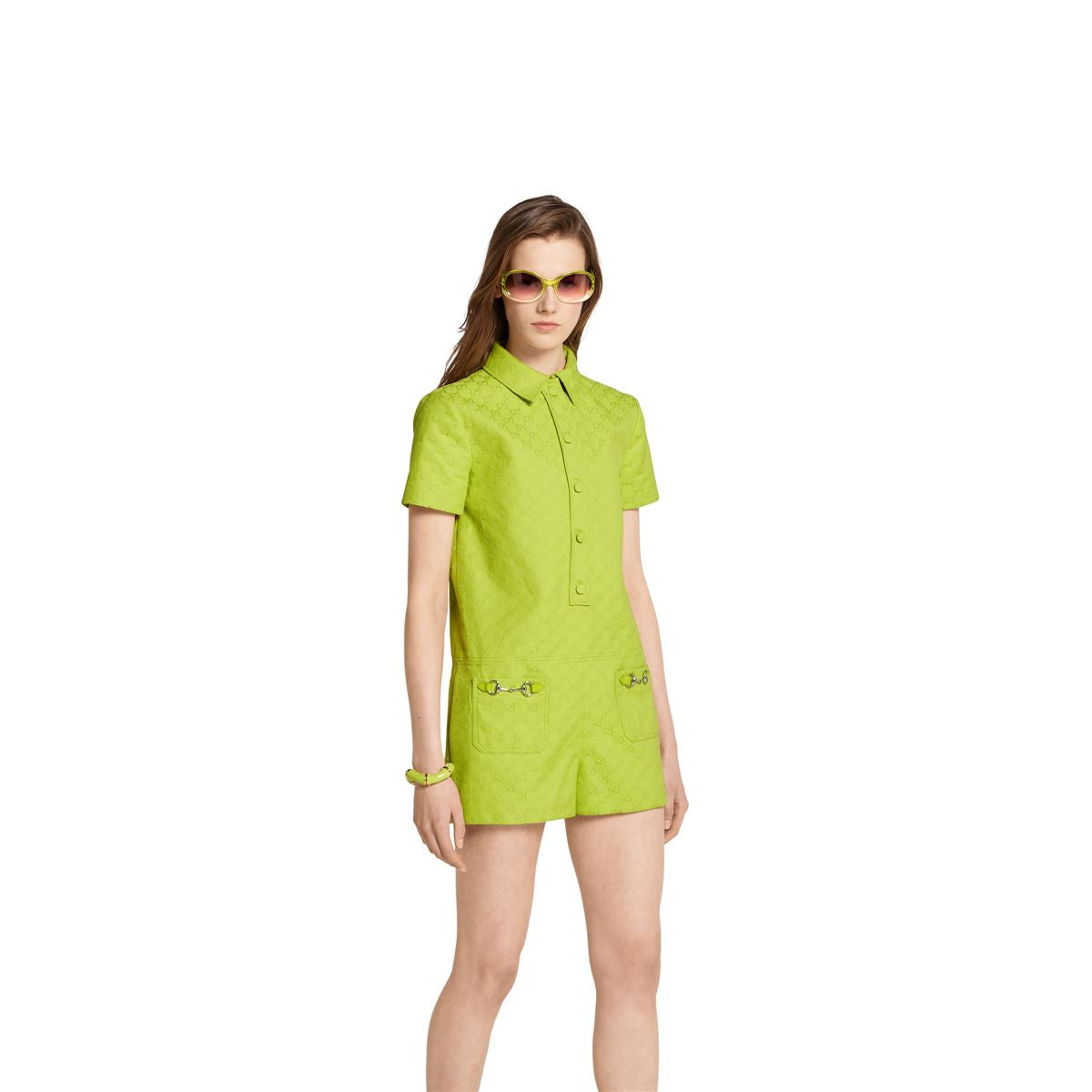 GG CANVAS JUMPSUIT WITH HORSEBIT - GUCCI - Verso