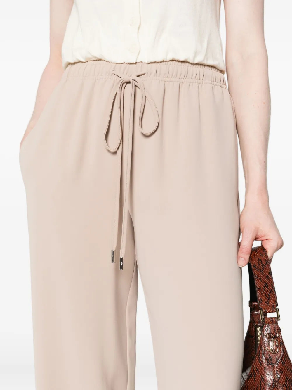 Drawstring wide-leg trousers