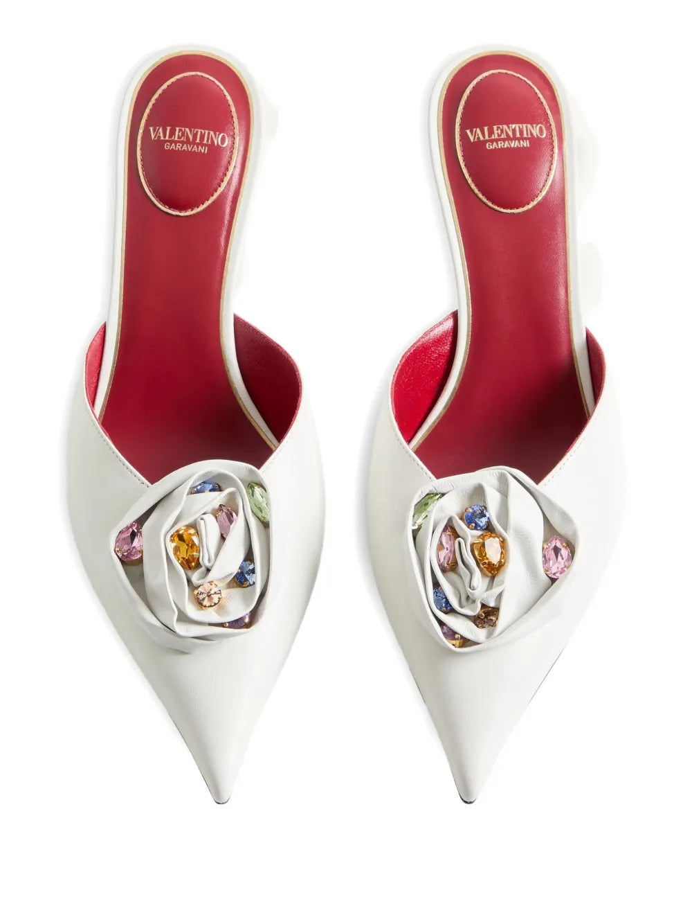 Garavani 55mm drip rose leather mules-VALENTINO-Verso
