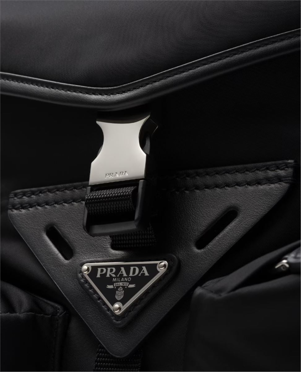 RE-NYLON AND LEATHER SHOULDER BAG - PRADA - Verso