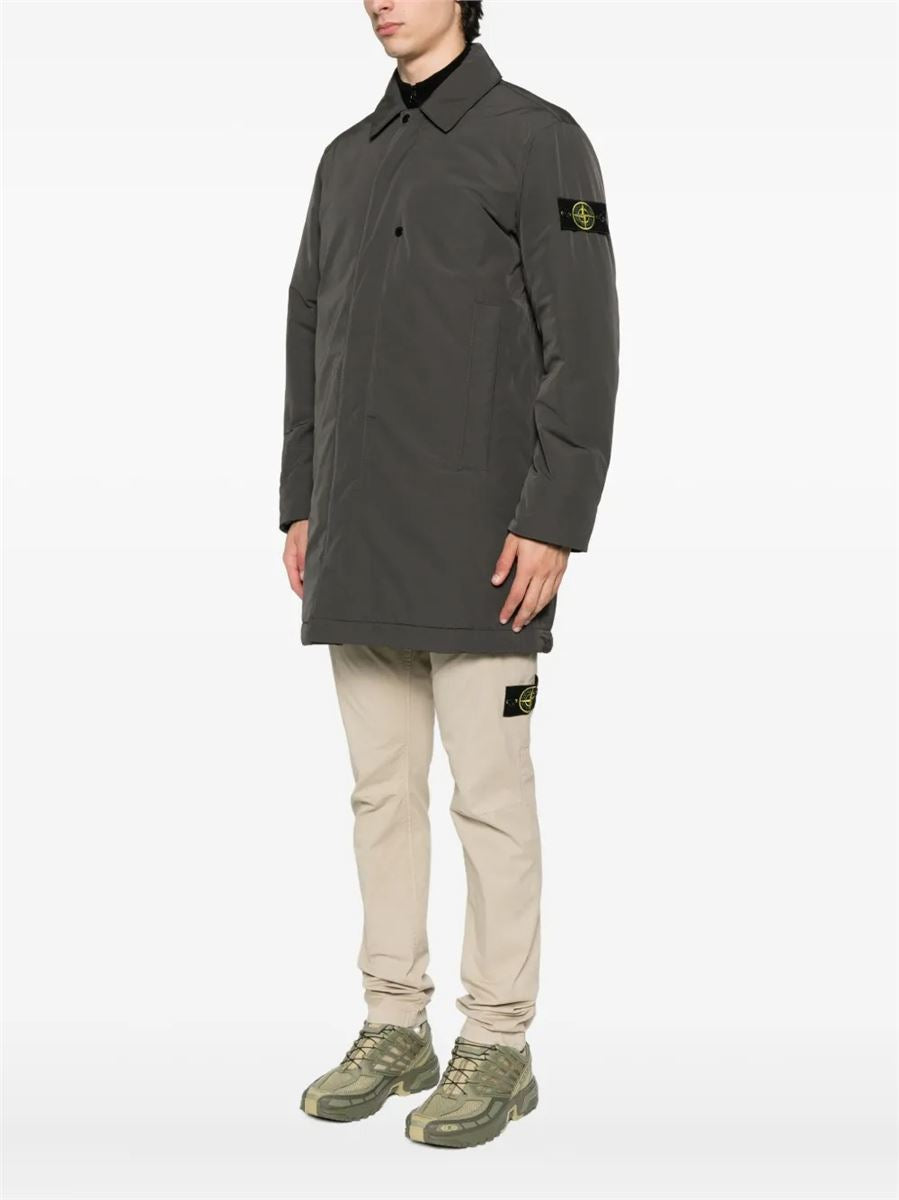 Padded car coat with anti-drop and snap pockets-STONE ISLAND-Verso