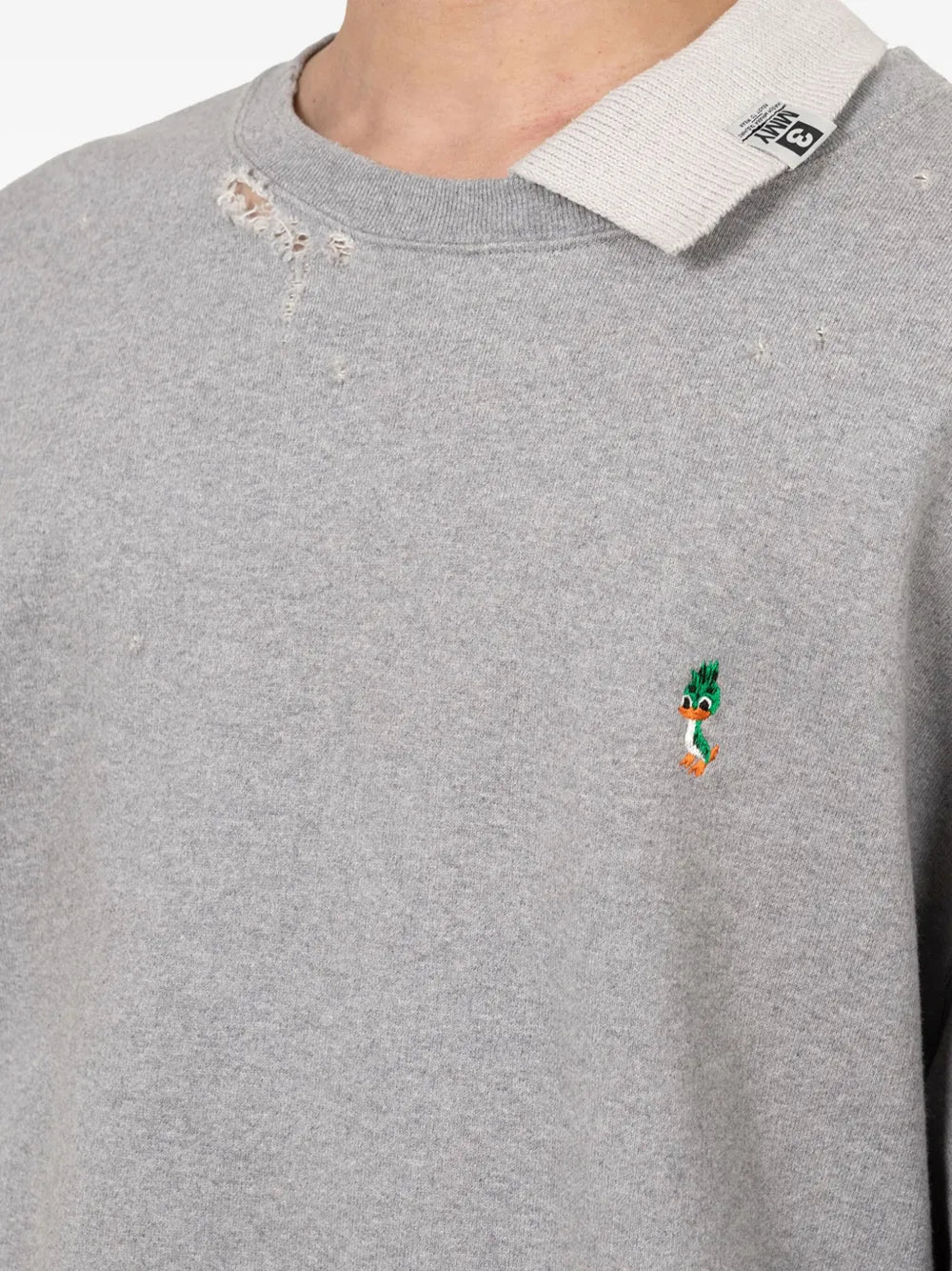 Layered frayed sweatshirt