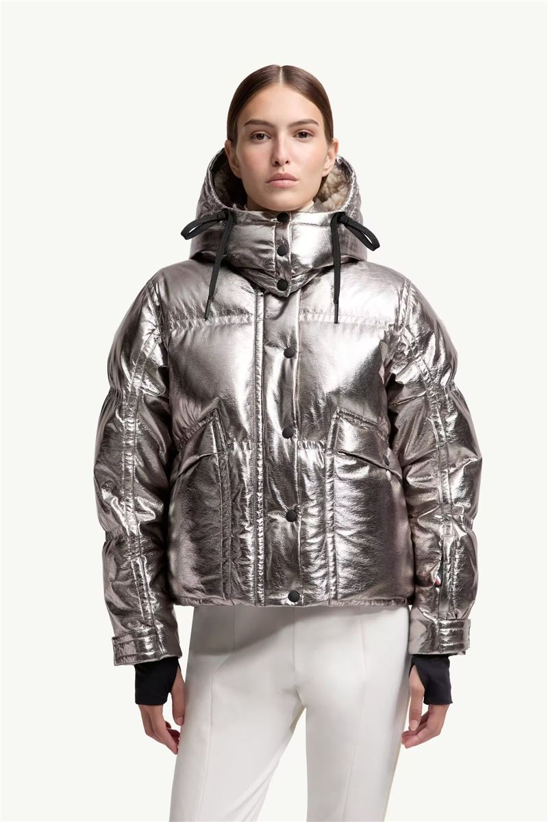Calaque metallic hooded down ski jacket