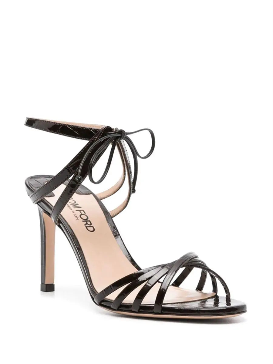 85MM EMBOSSED-CROCODILE SANDALS TOM FORD
