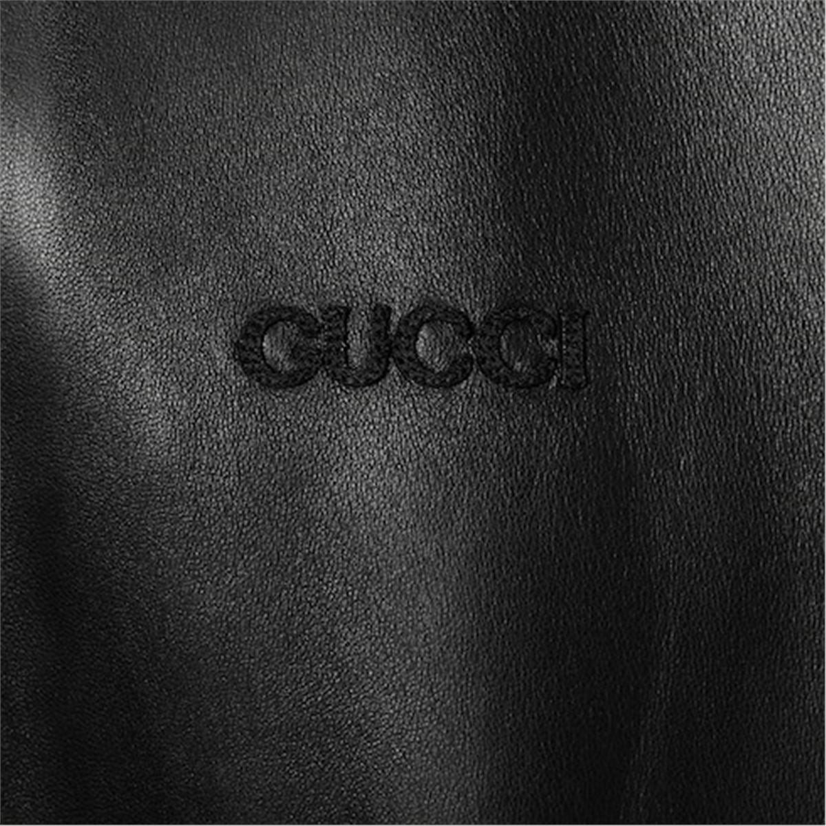 NAPPA LEATHER AND KNIT BOMBER JACKET - GUCCI - Verso