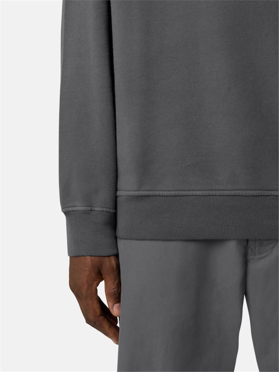 Comfort-fit crewneck sweatshirt with ribbed trims