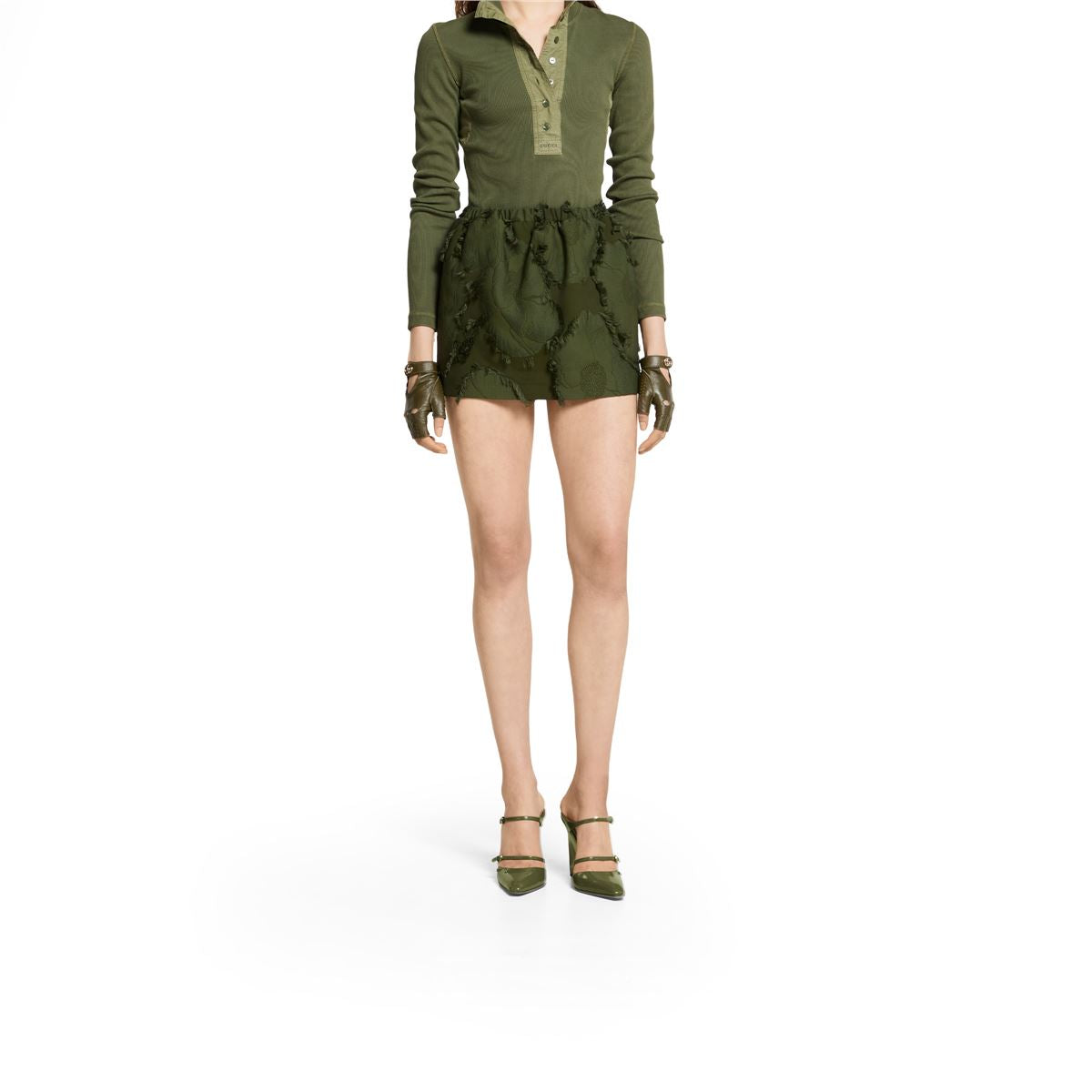 WOOL BLEND FIL COUPÉ MINI SKIRT - GUCCI - Verso