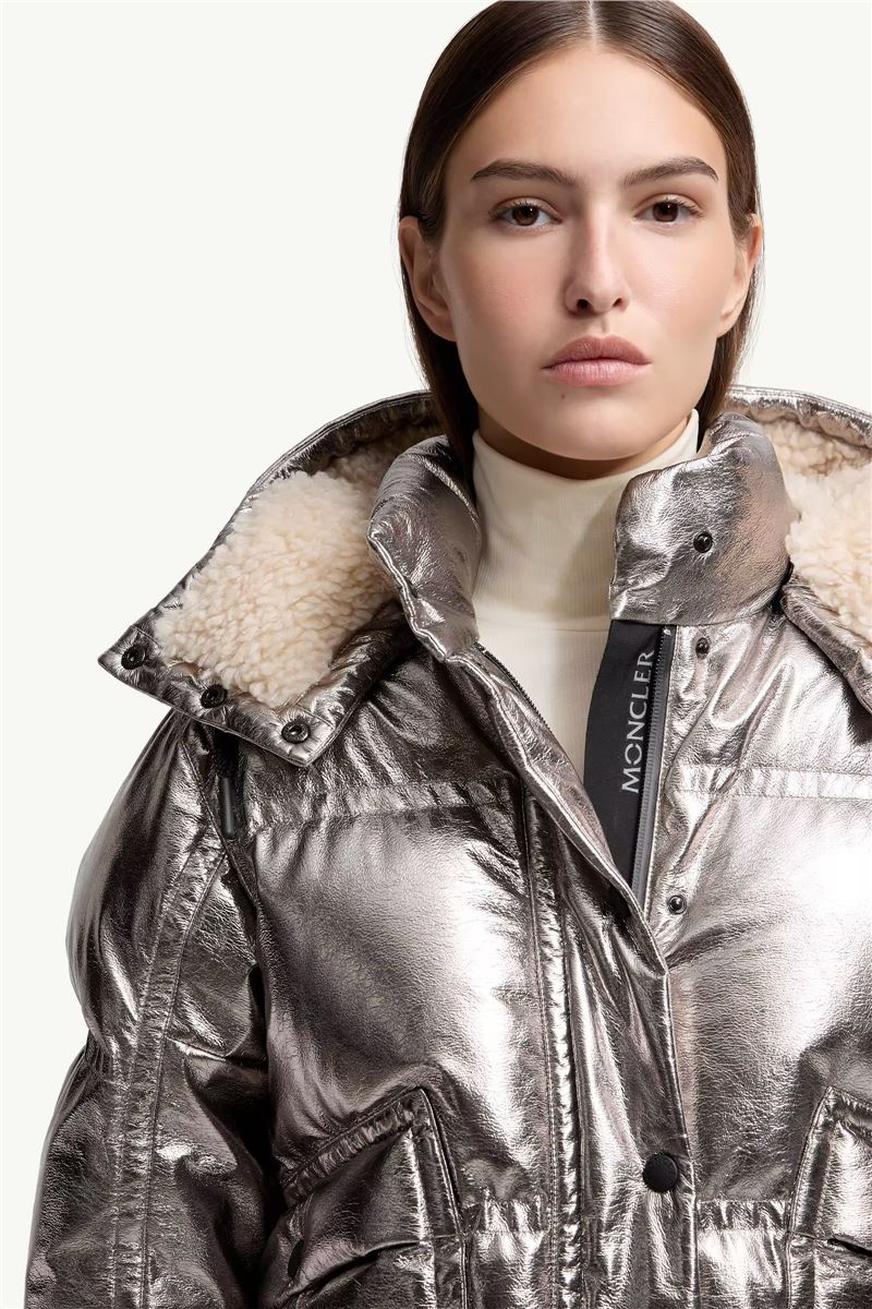 Calaque metallic hooded down ski jacket