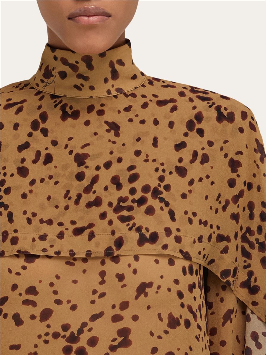 Silk dress with an orchid print