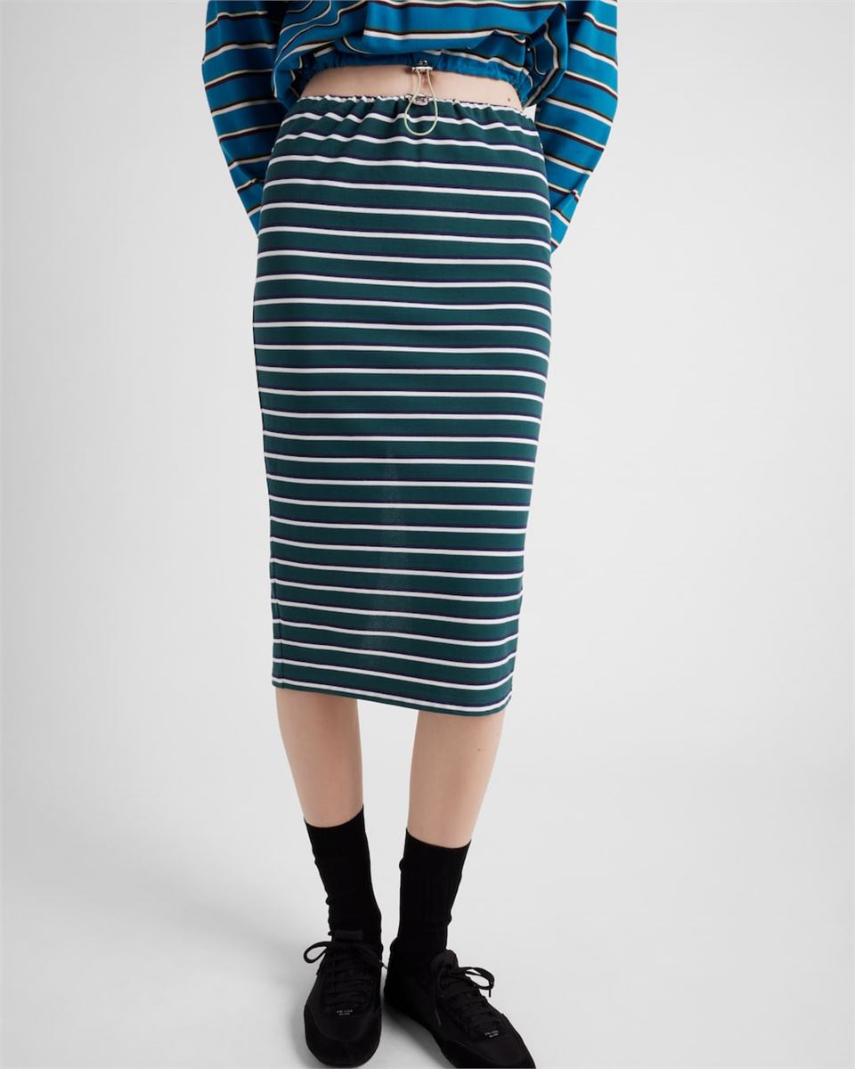 STRIPED PIQUÉ SKIRT - PRADA - Verso