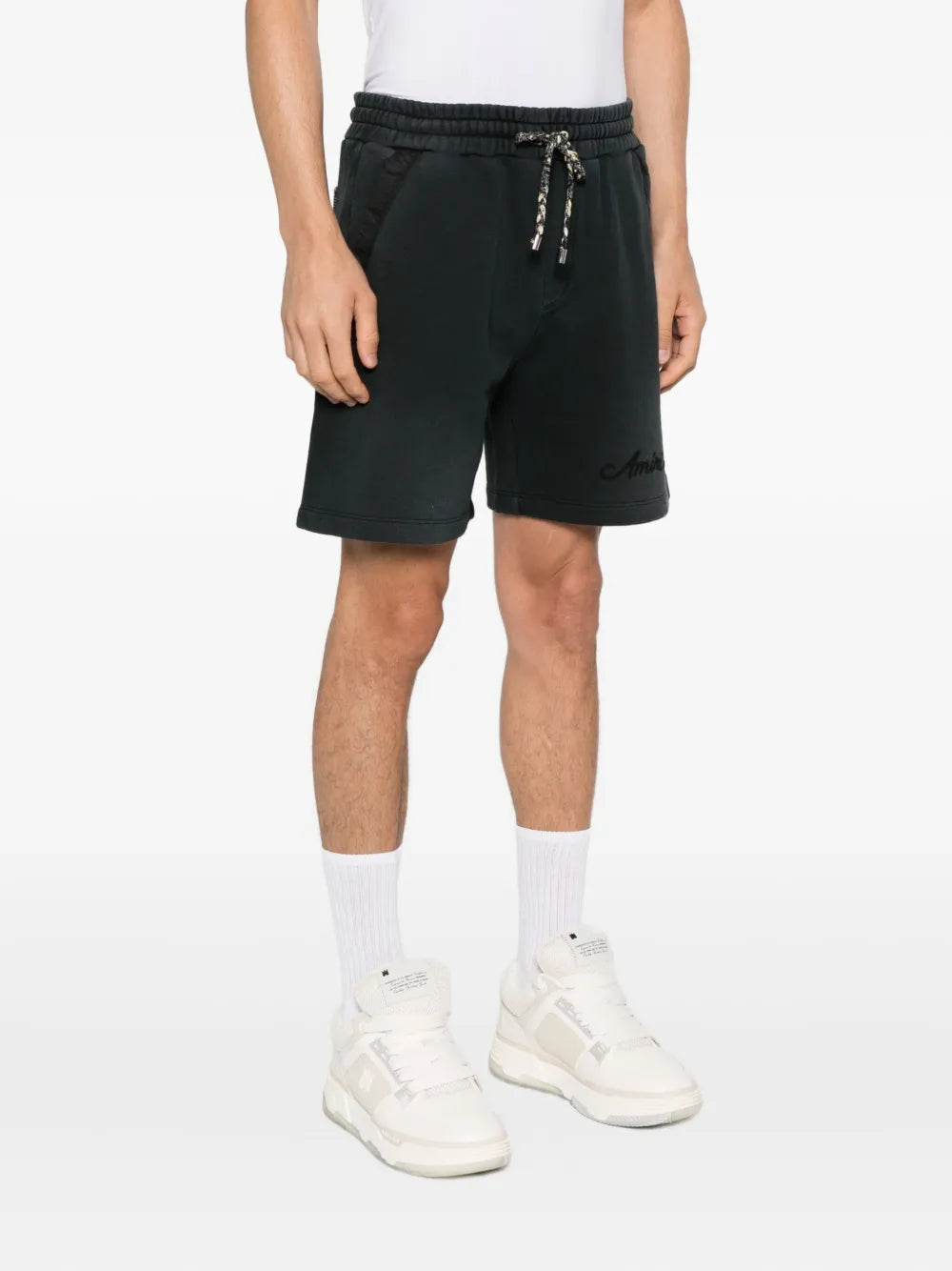 Amiri drawstring-detail panelled shorts