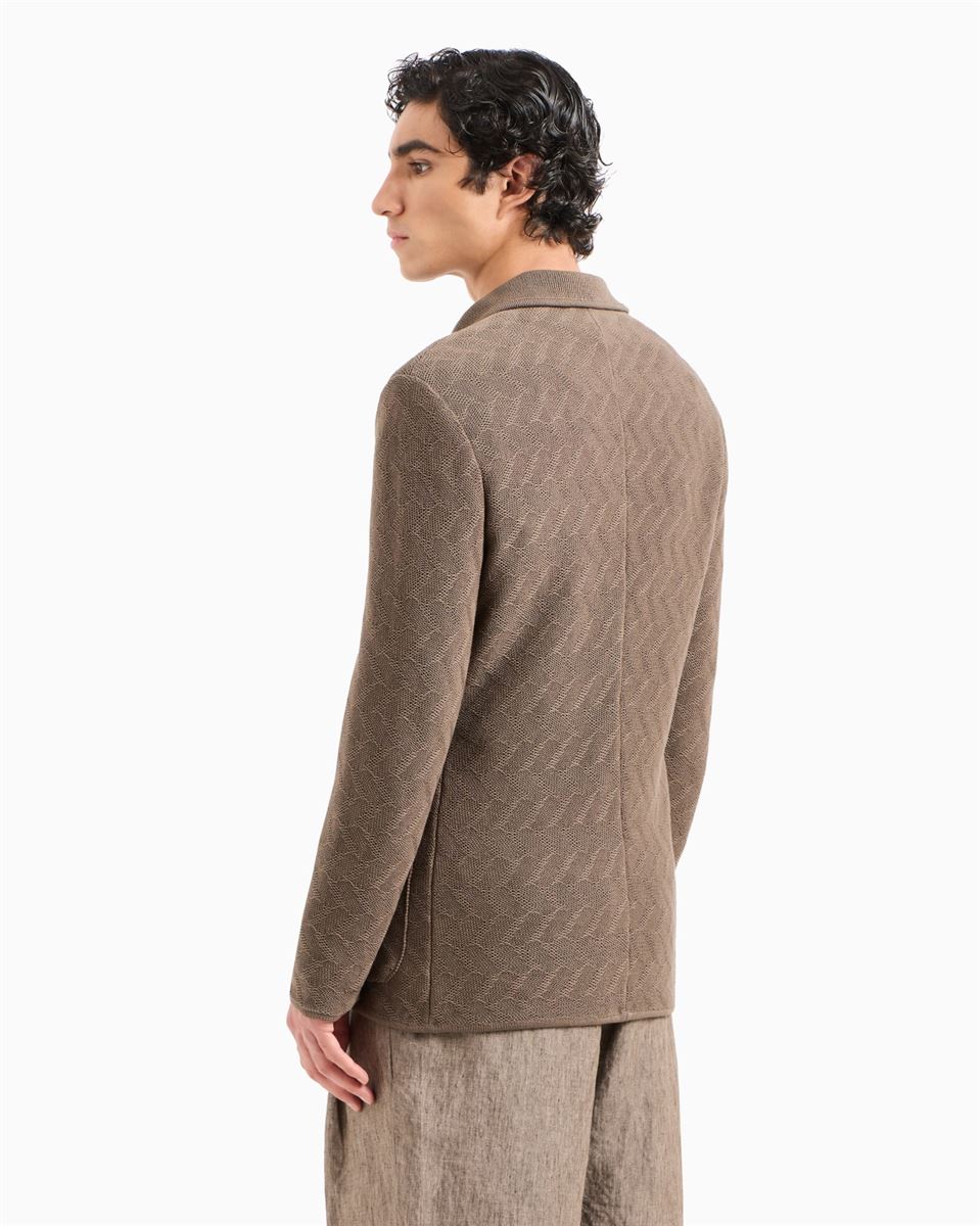 single-breasted jacket in a jacquard cotton knit